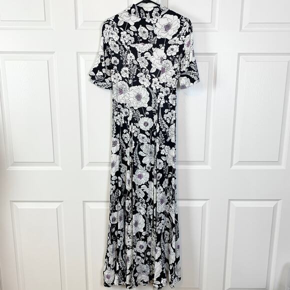 NWT Anthropologie Maeve Printed Short-Sleeve Floral Maxi Shirt Dress XS - Picture 7 of 8